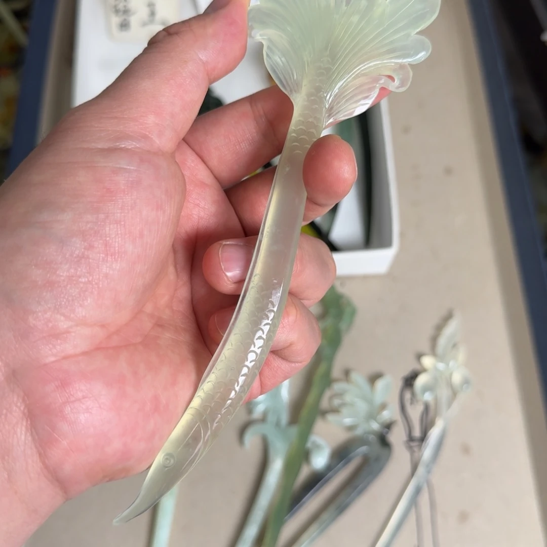 岫玉发饰未镶嵌明君玉簪贼拉好看