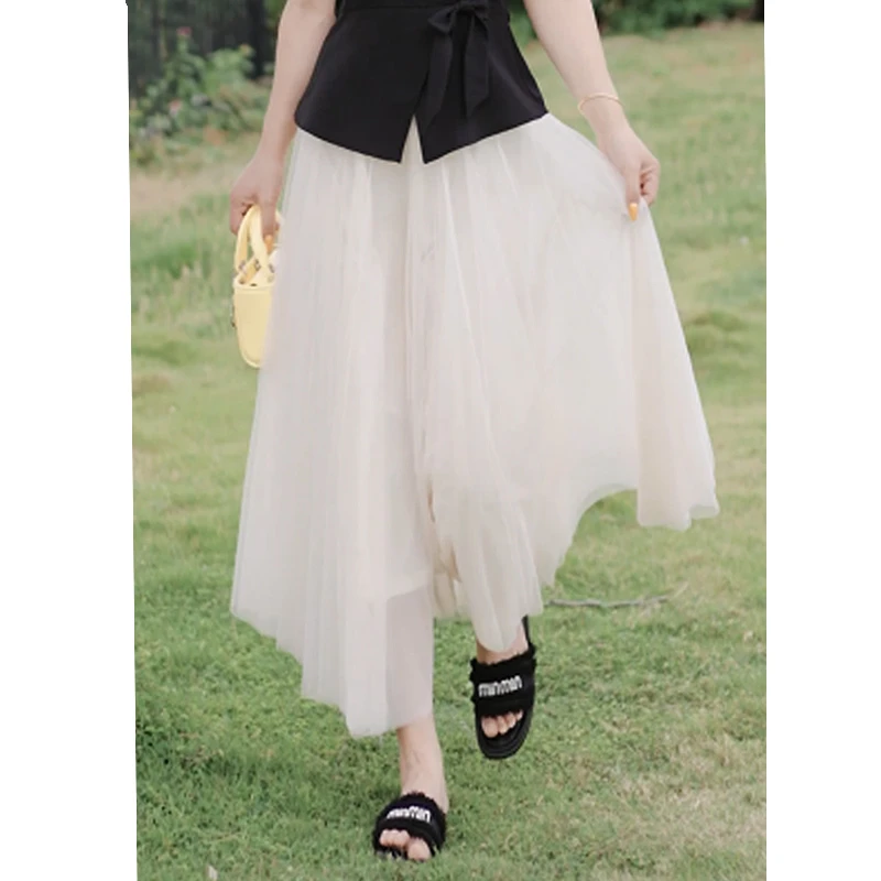 23065B【流荧纱】爱朴夏季新款欧若风气质洋气蕾丝百搭显瘦半身裙