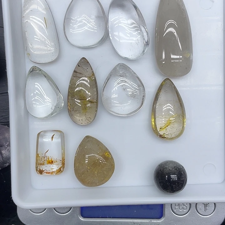 未镶嵌珠宝半成品水晶27发晶水滴（福利包）