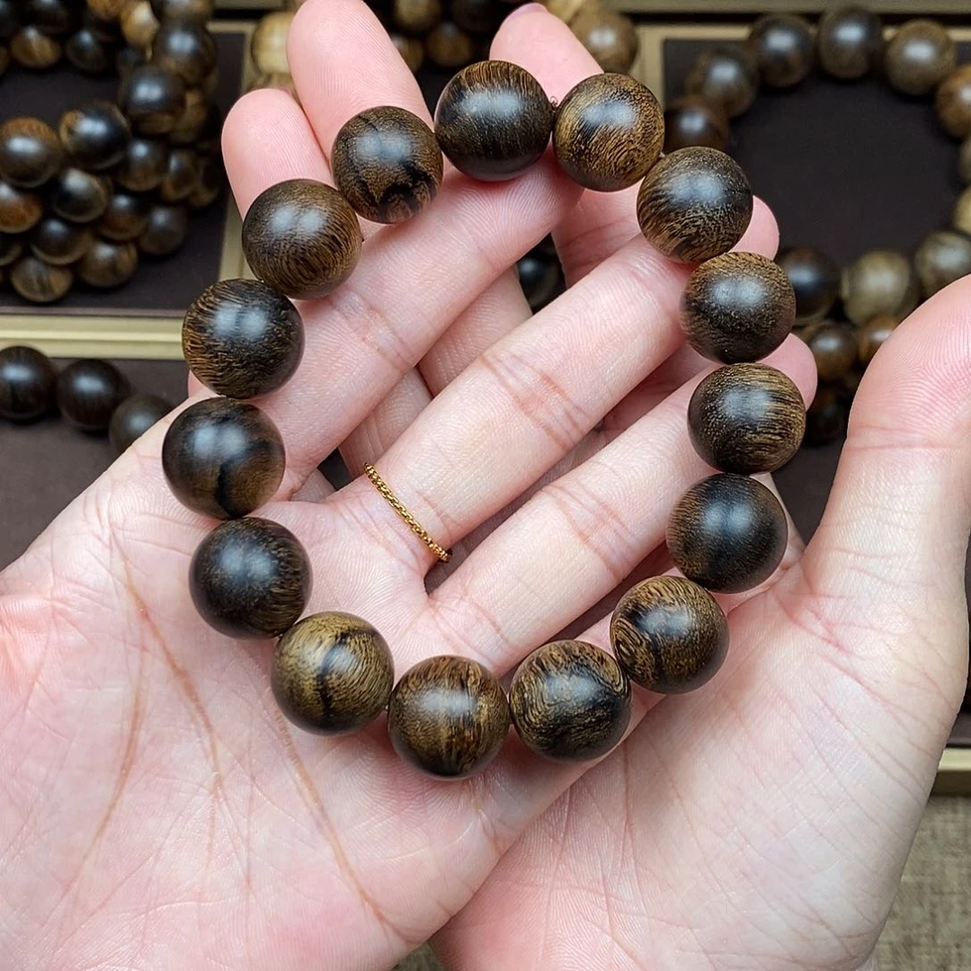 沉香手串越南芽庄白棋楠虎皮缨子瘤疤沉水