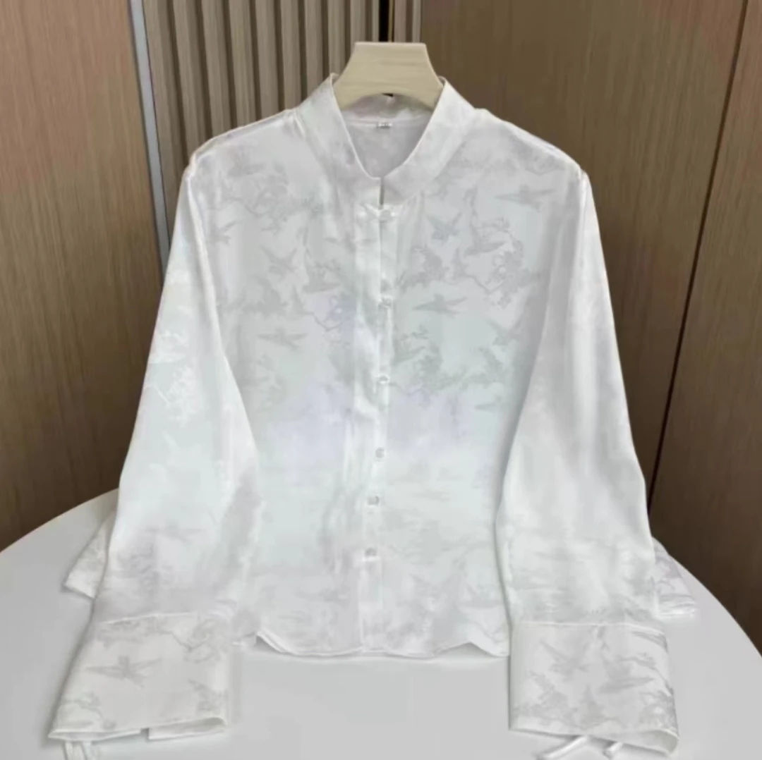 新中式2025提花高档气质百搭衬衫