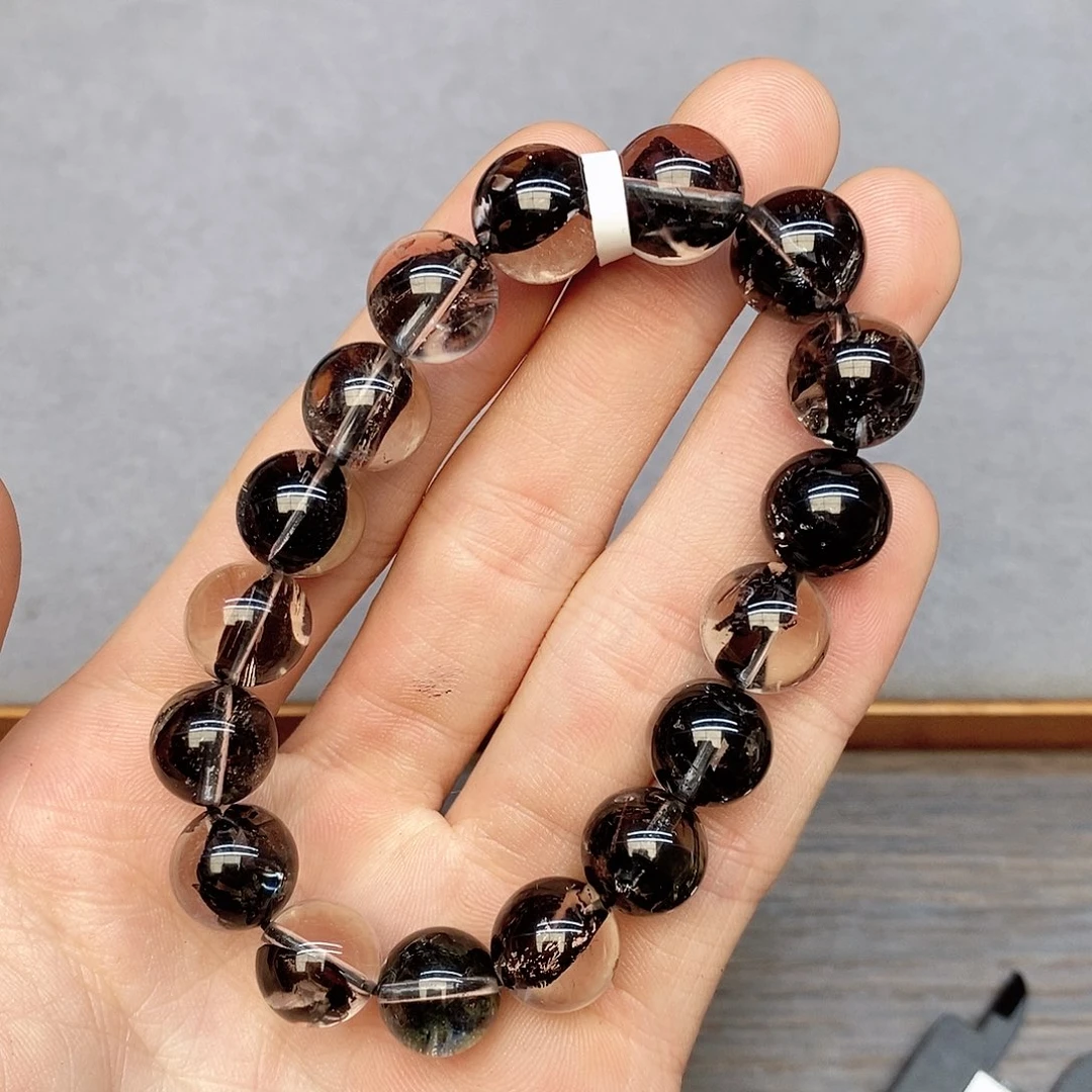 水晶手链未镶嵌40黑闪灵11mm