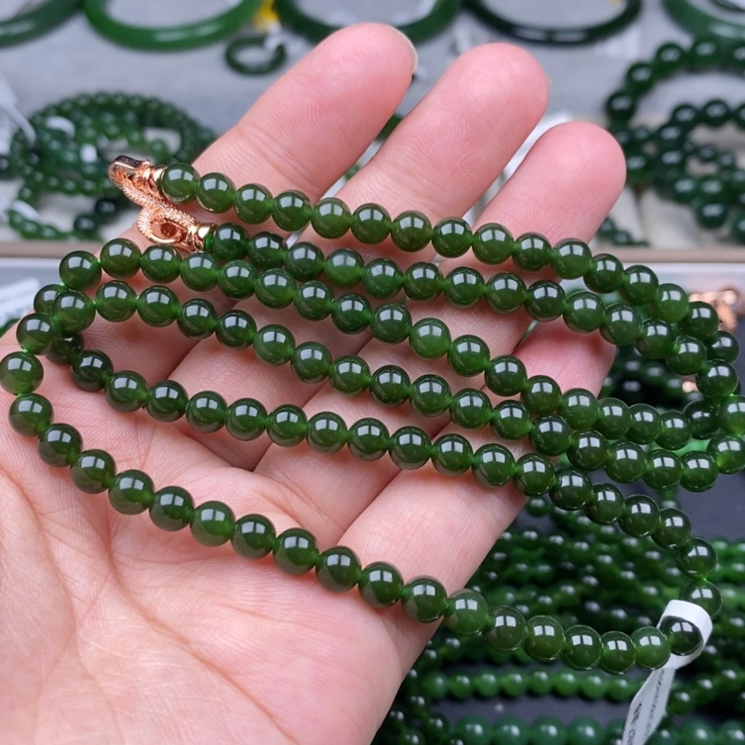 项链未镶嵌和田玉（碧玉）胜**锅