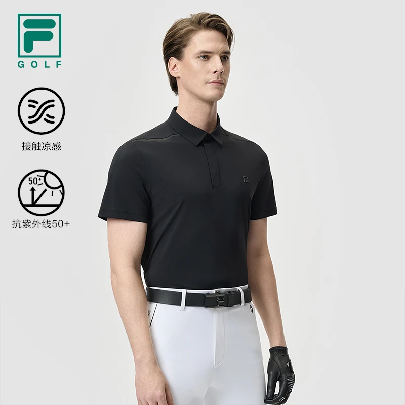 Fila/斐乐新款男士运动抗紫外线凉感高尔夫POLO衫短袖A11M525124F