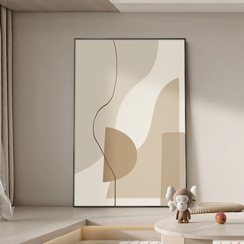 莫兰迪抽象装饰画奶油风客厅挂画沙发背景极简艺术高级感玄关壁画
