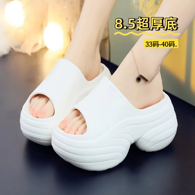 时尚厚底拖鞋女夏季外穿凉鞋女海边沙滩鞋增高凉拖防滑ins矮子乐
