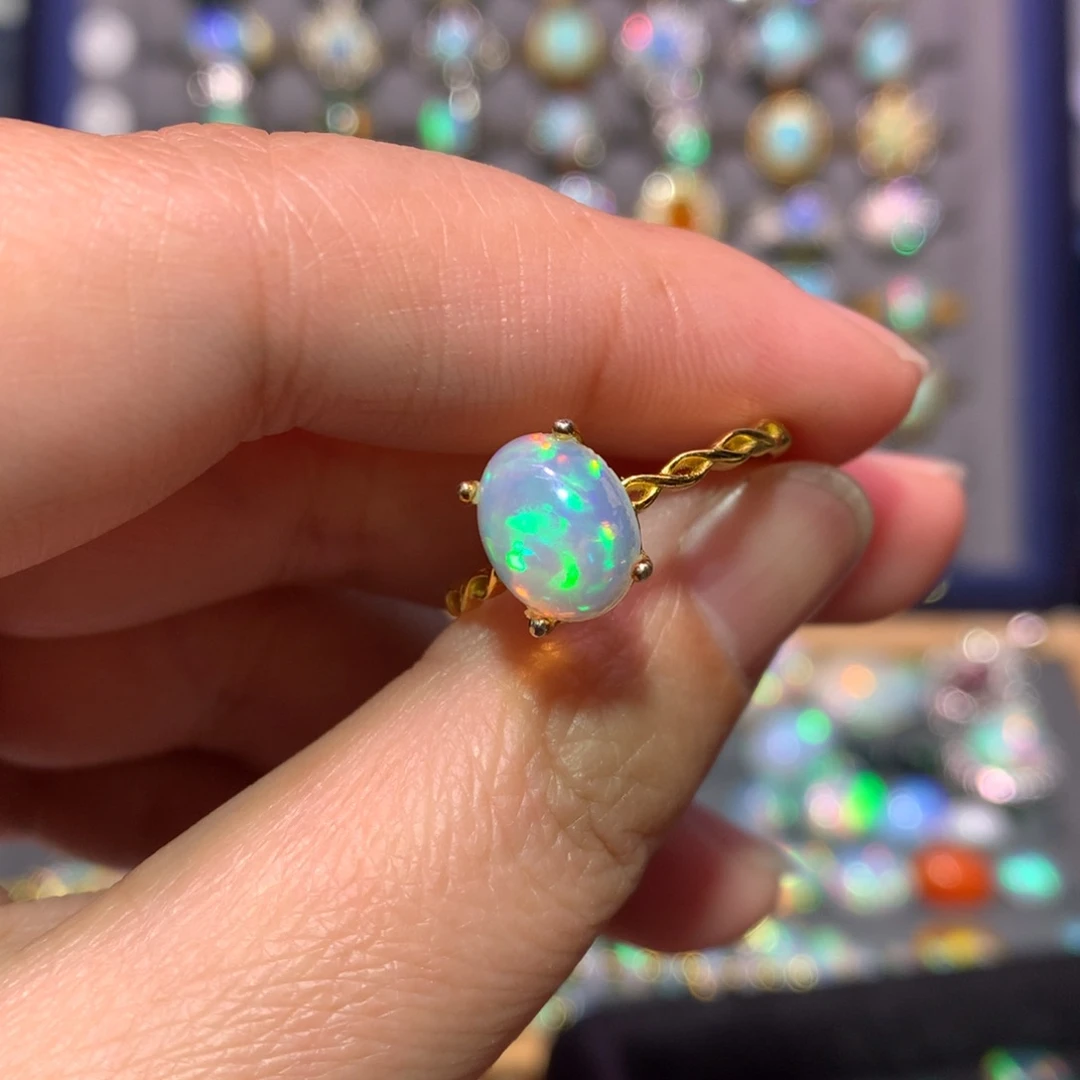 银S925镶嵌欧泊戒指款式