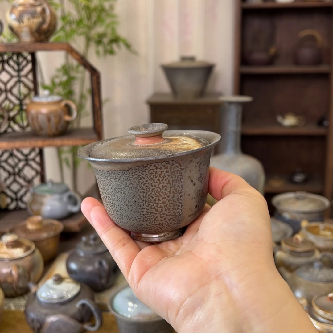 59中白盖碗福利柴烧