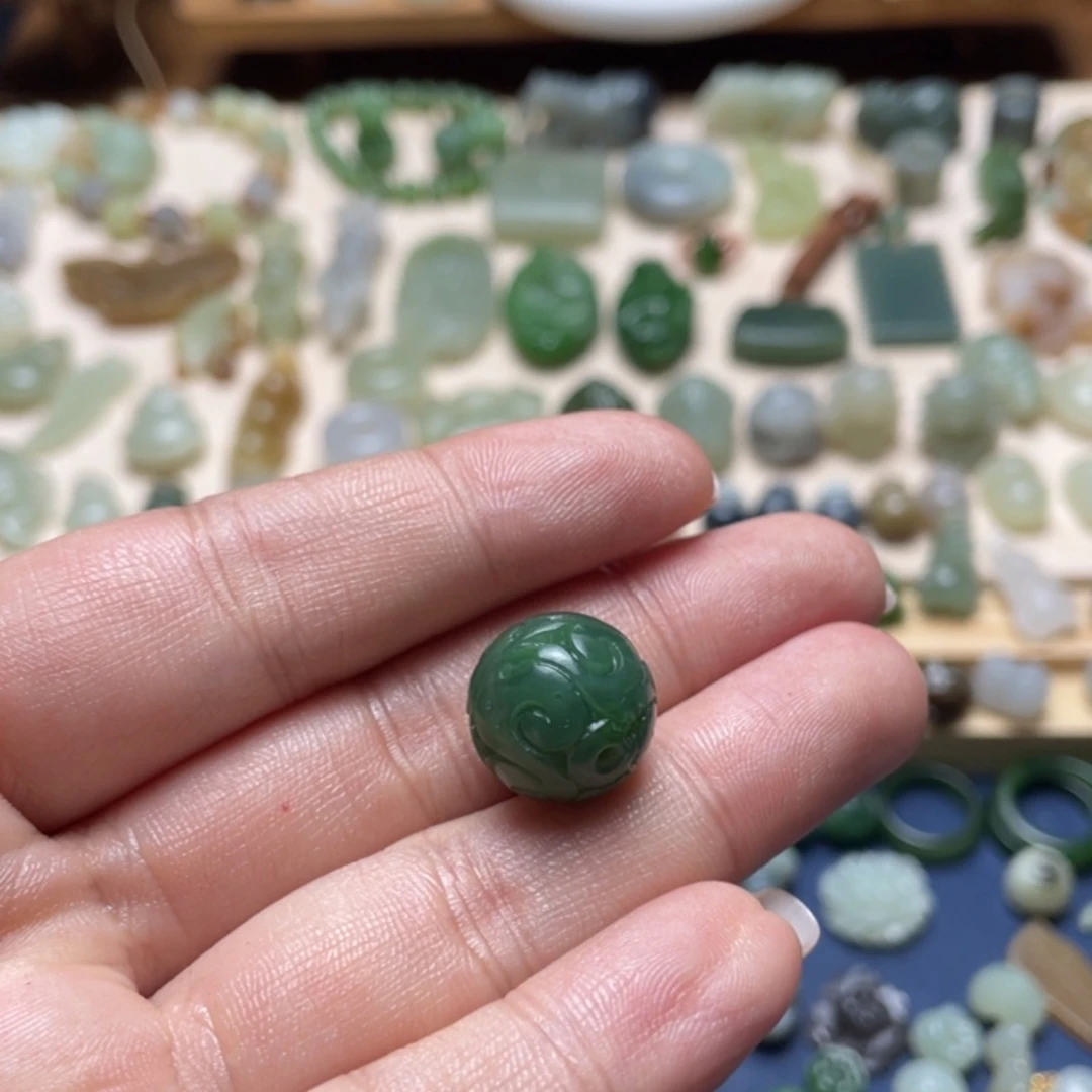 和田玉足银镶嵌吊坠(不含链)