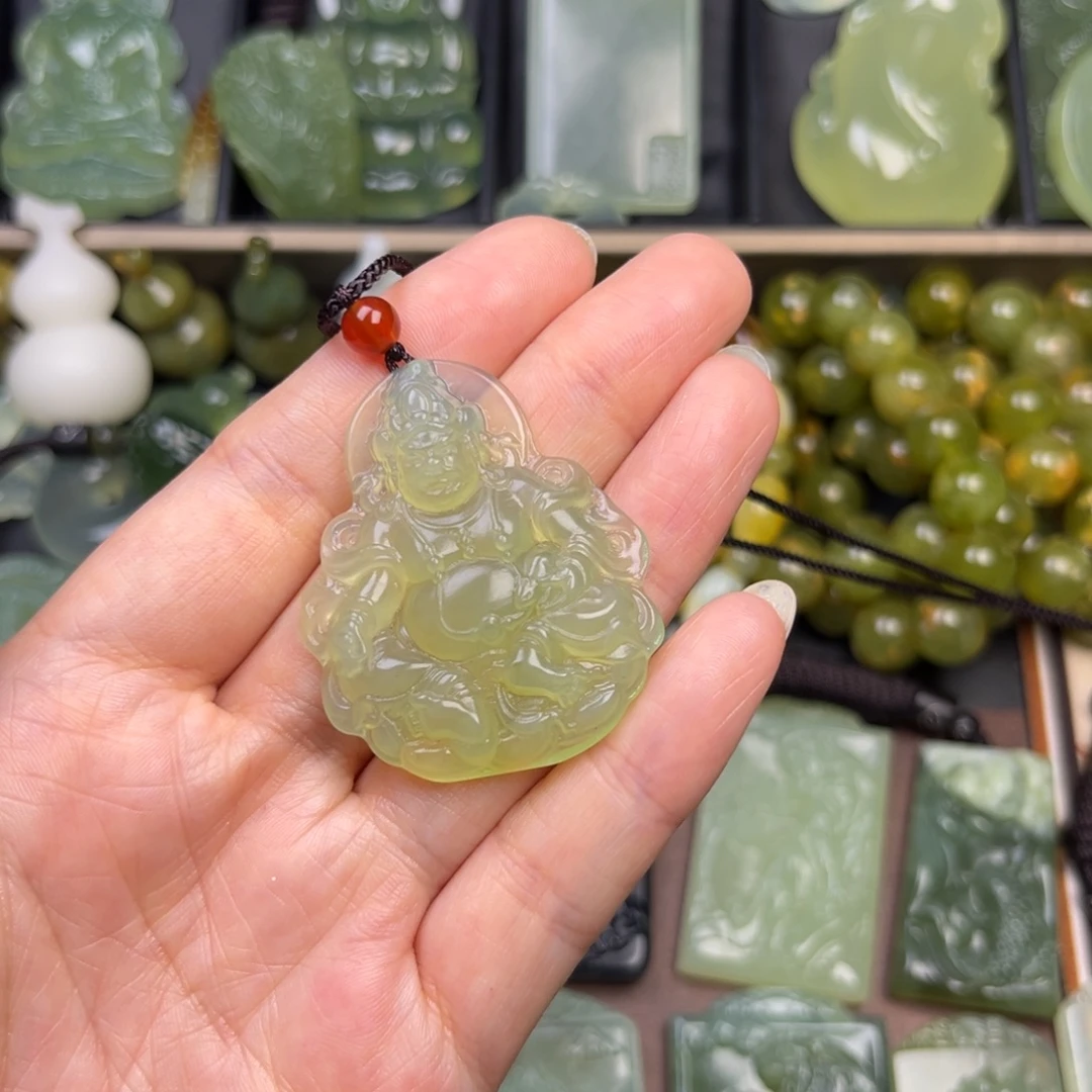 蛇纹石玉未镶嵌吊坠(赠链)