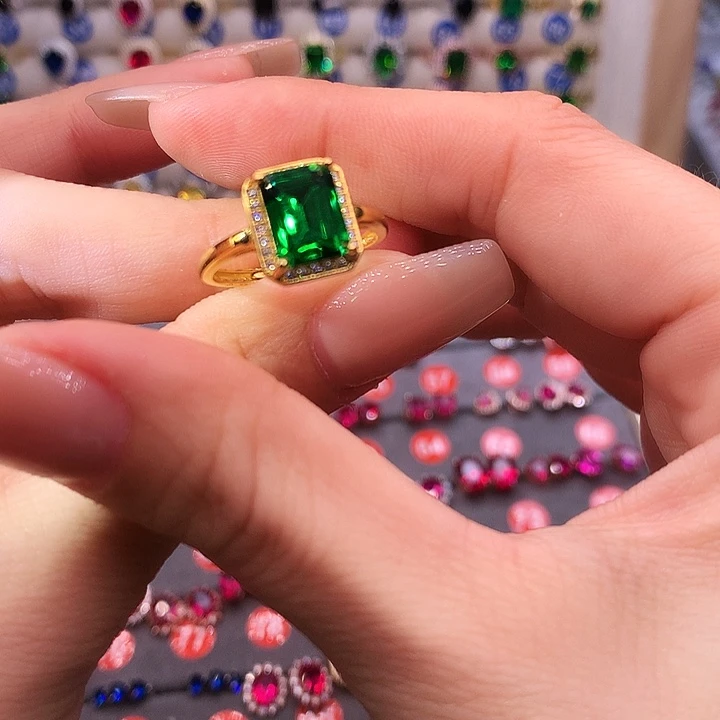 透辉石戒指银S925镶嵌