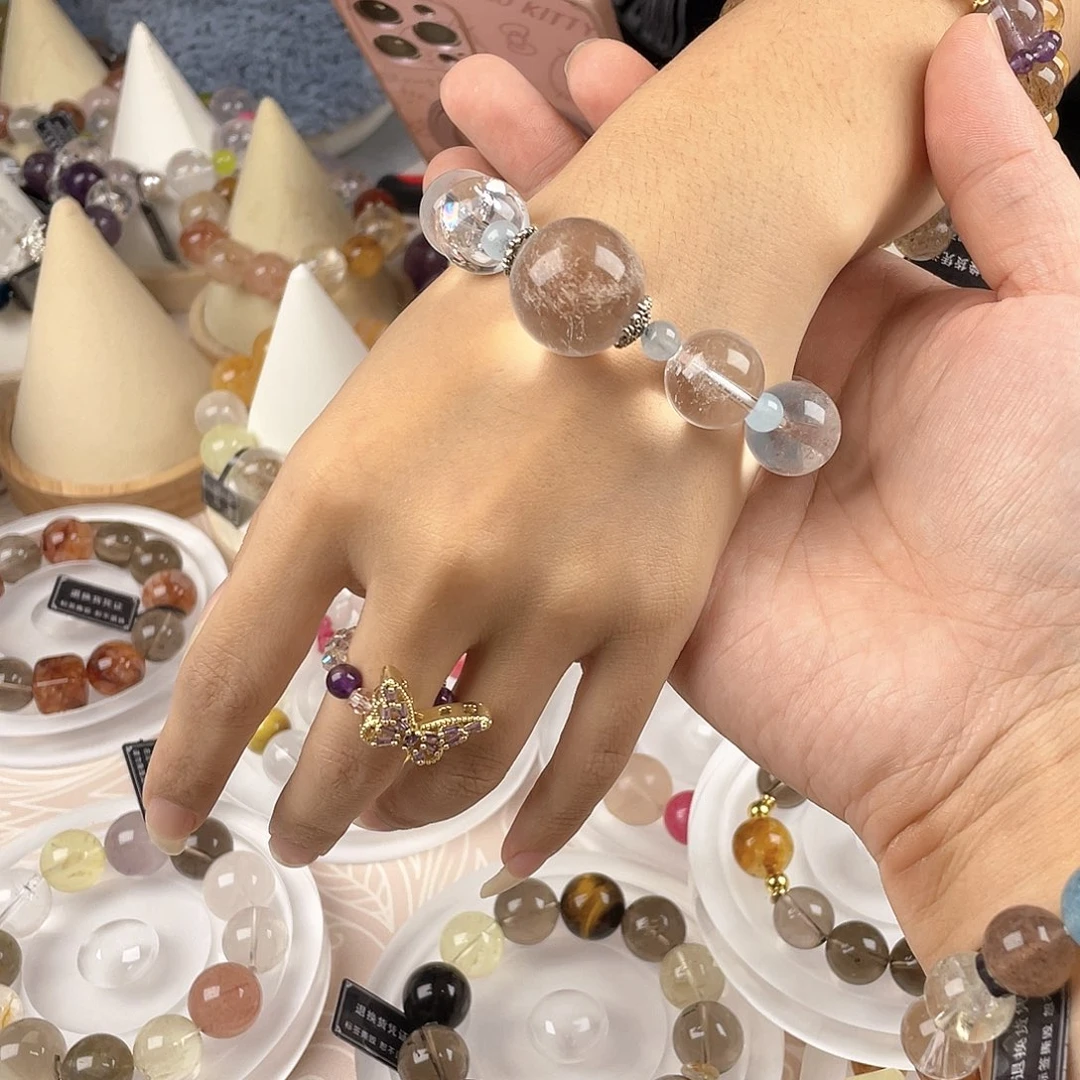 银S925镀金镶嵌手链水晶