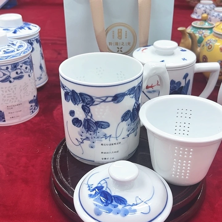 杯子景德镇陶瓷艺术纯手绘500毫升