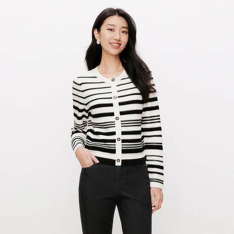 【珂莱蒂尔】25春新款春季款品质女装时尚百搭服装毛针织衫KZ03755