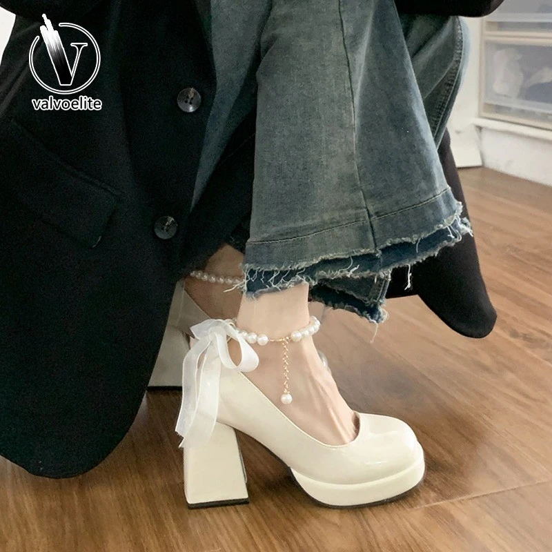 VALVOELITE玛丽珍鞋女皮鞋新款女鞋子小个子厚男士秋季户外厚底鞋