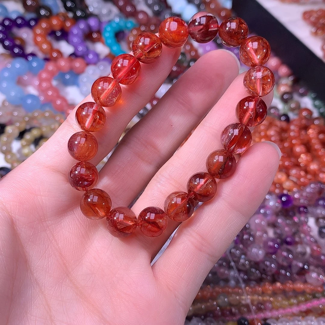 削***笔未镶嵌手链水晶红胶花10米手链