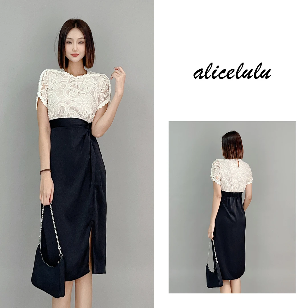 1 ALICE “绣外慧中”连衣裙 蕾丝刺绣 知性端庄 S2138276D