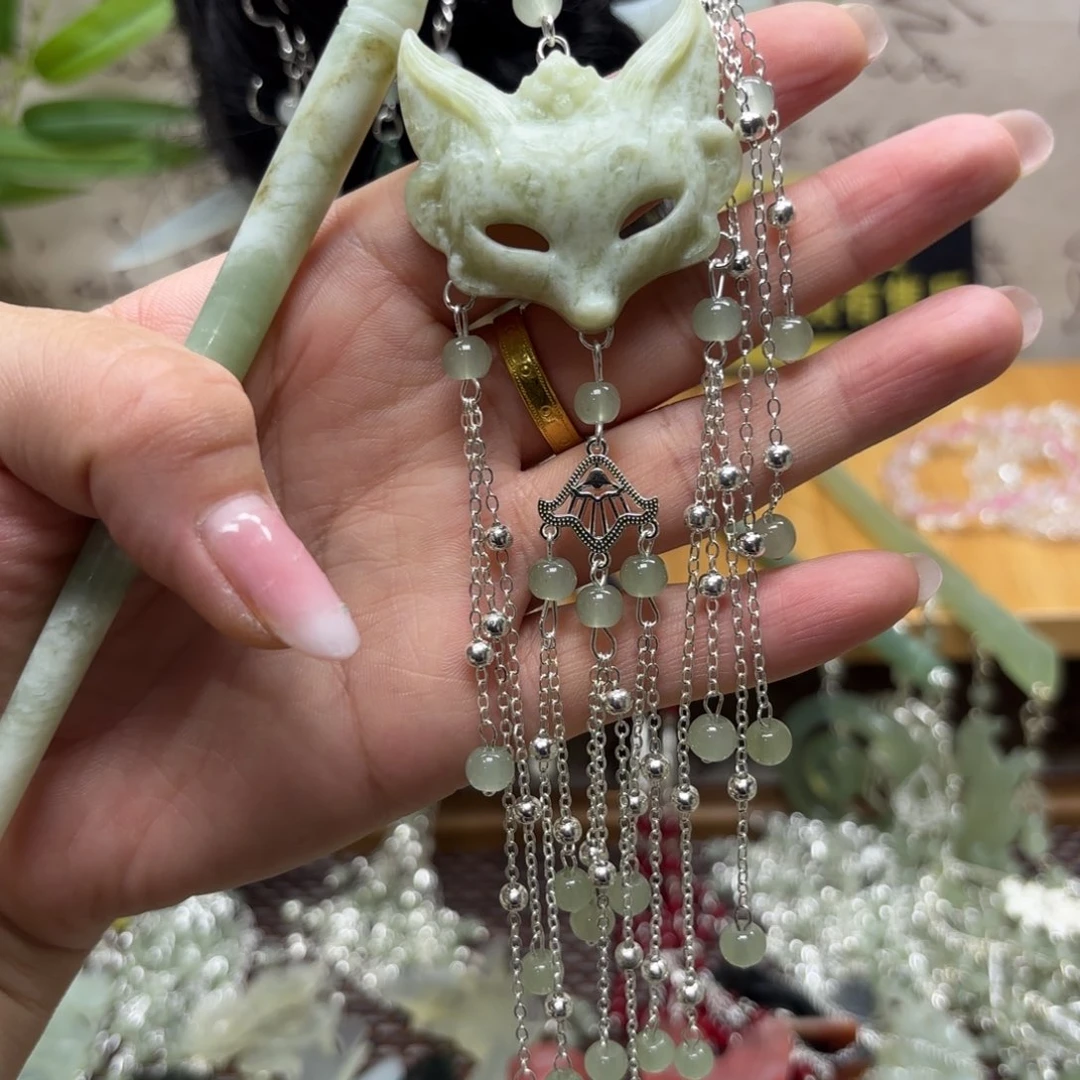 蛇纹石玉合金发饰