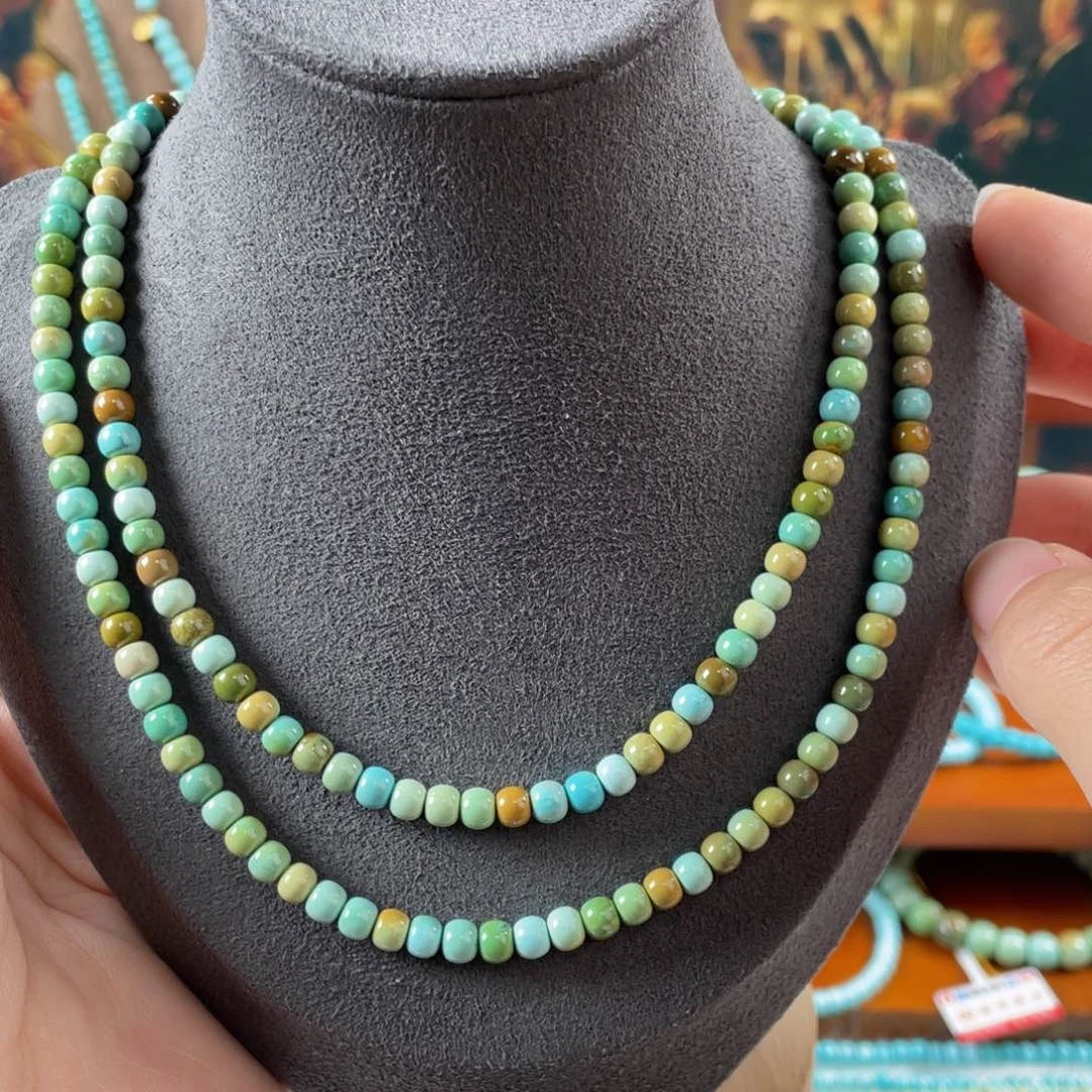 绿松石未镶嵌珠宝半成品绿松石精品多彩108