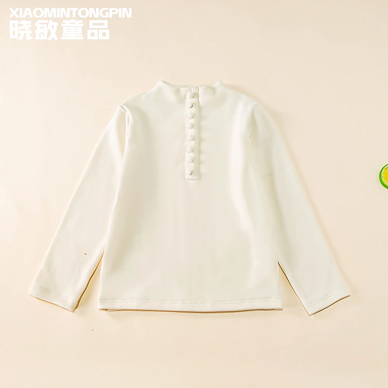 多扣领口女童打底T恤XM2338