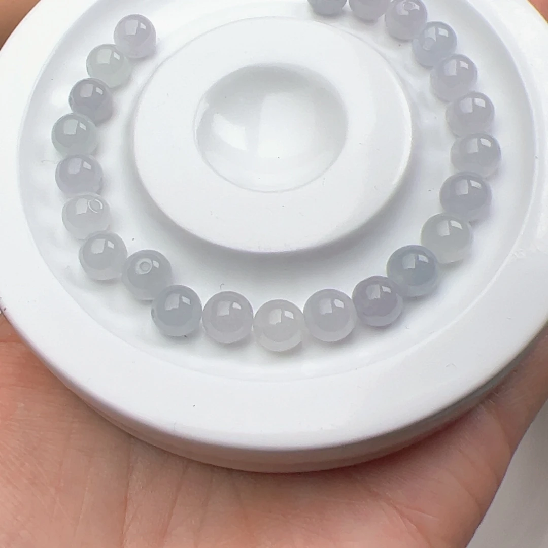 翡翠手链未镶嵌傲****心天然翡翠A货玉珠手串