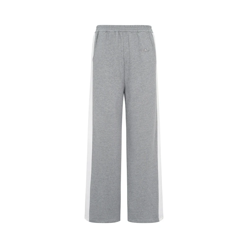 【品牌专属】Three Quarters灰白撞色拼接运动裤宽松休闲长裤9022