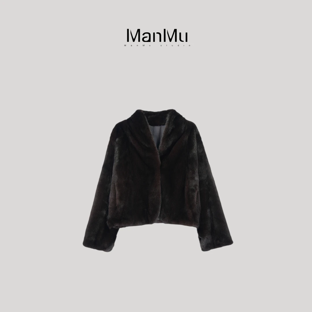 满目ManMu 【张琪专属】宝嘉美秋冬时尚百搭本色水貂皮草350421