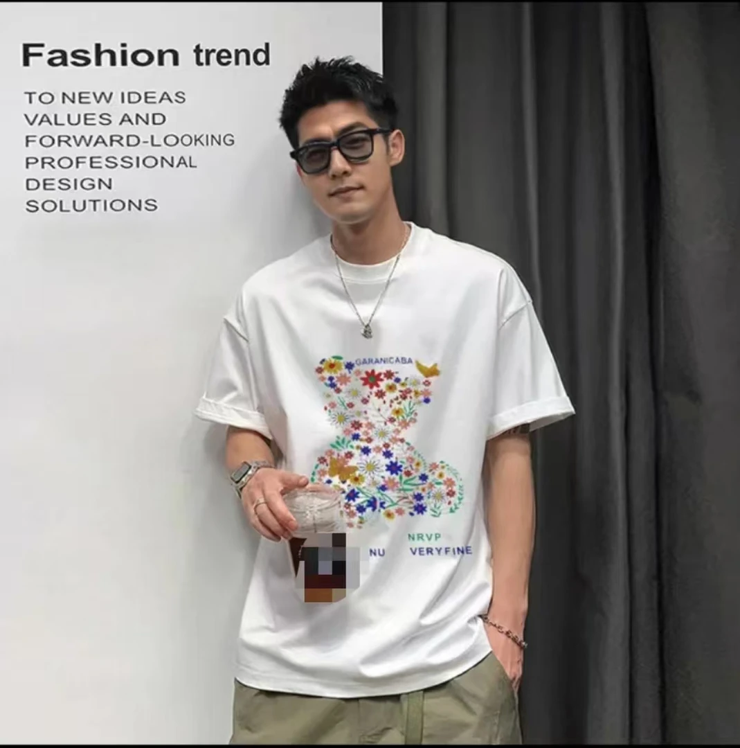 【一折清仓】夏季短袖男女同款情侣半袖休闲透气圆领潮流印花薄款