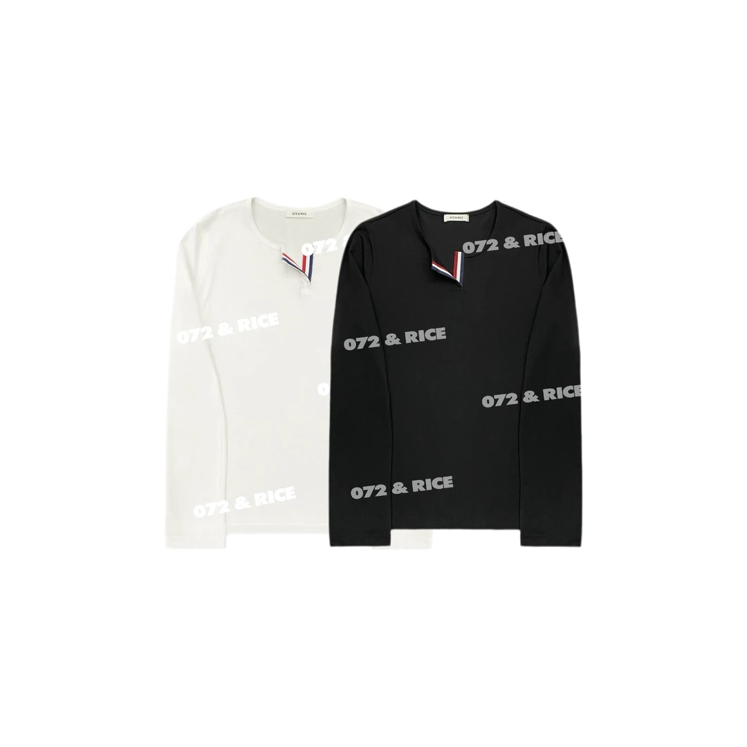 072 & RICE【织带TEE】秋季休闲圆领长袖上衣 31NB224Z* FF11