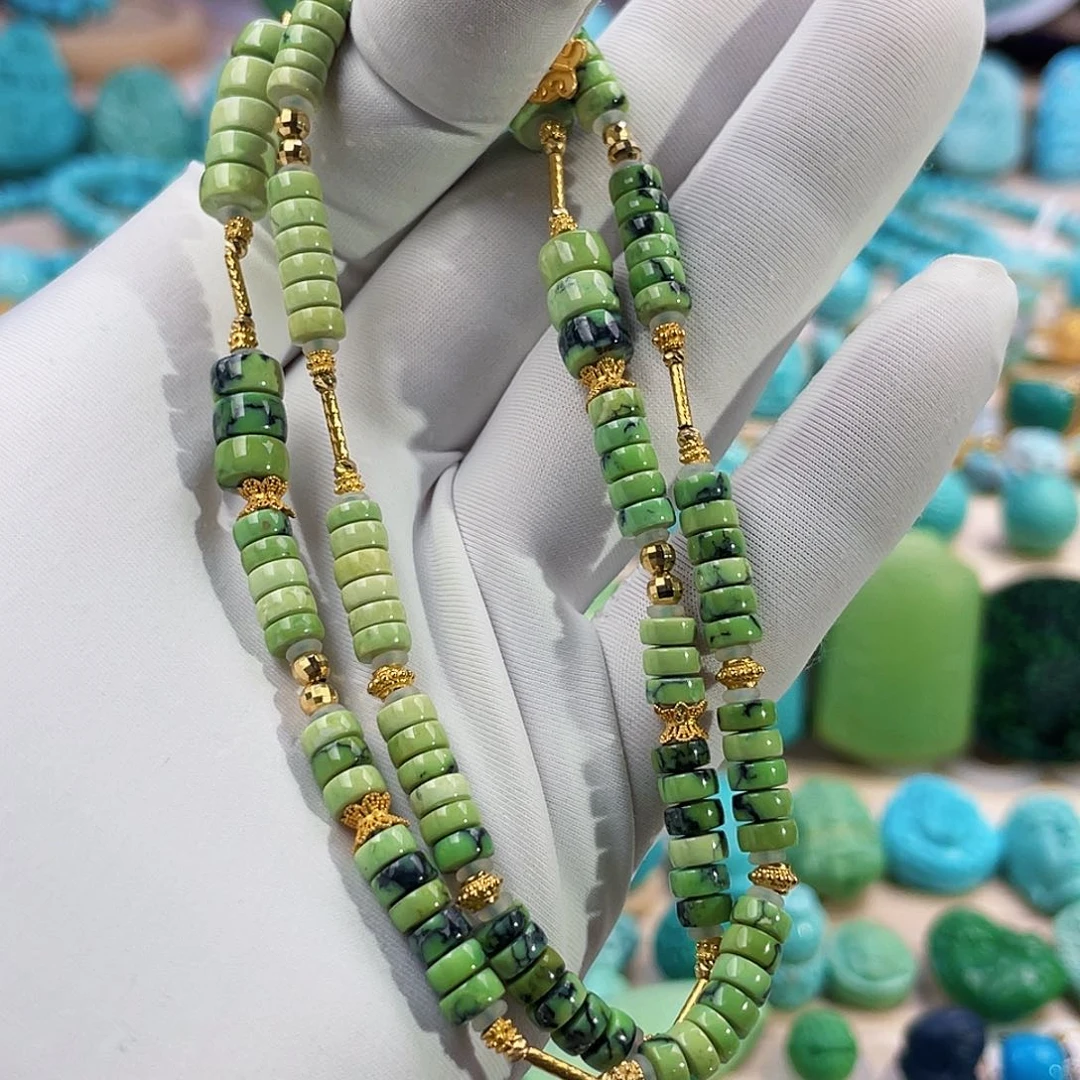 绿松石珠宝奇石18K金镶嵌