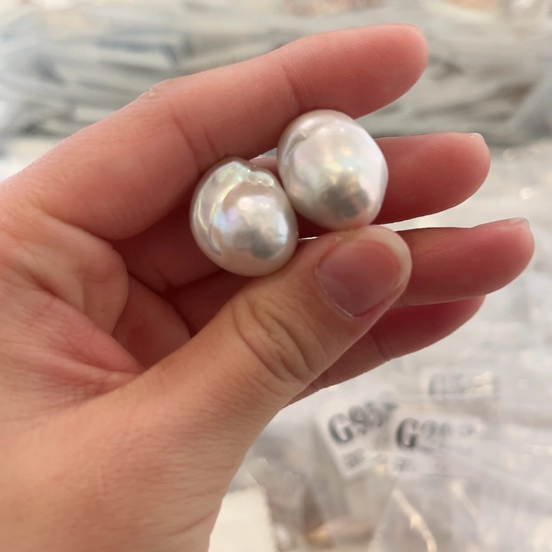 淡水珍珠耳饰银S925镶嵌