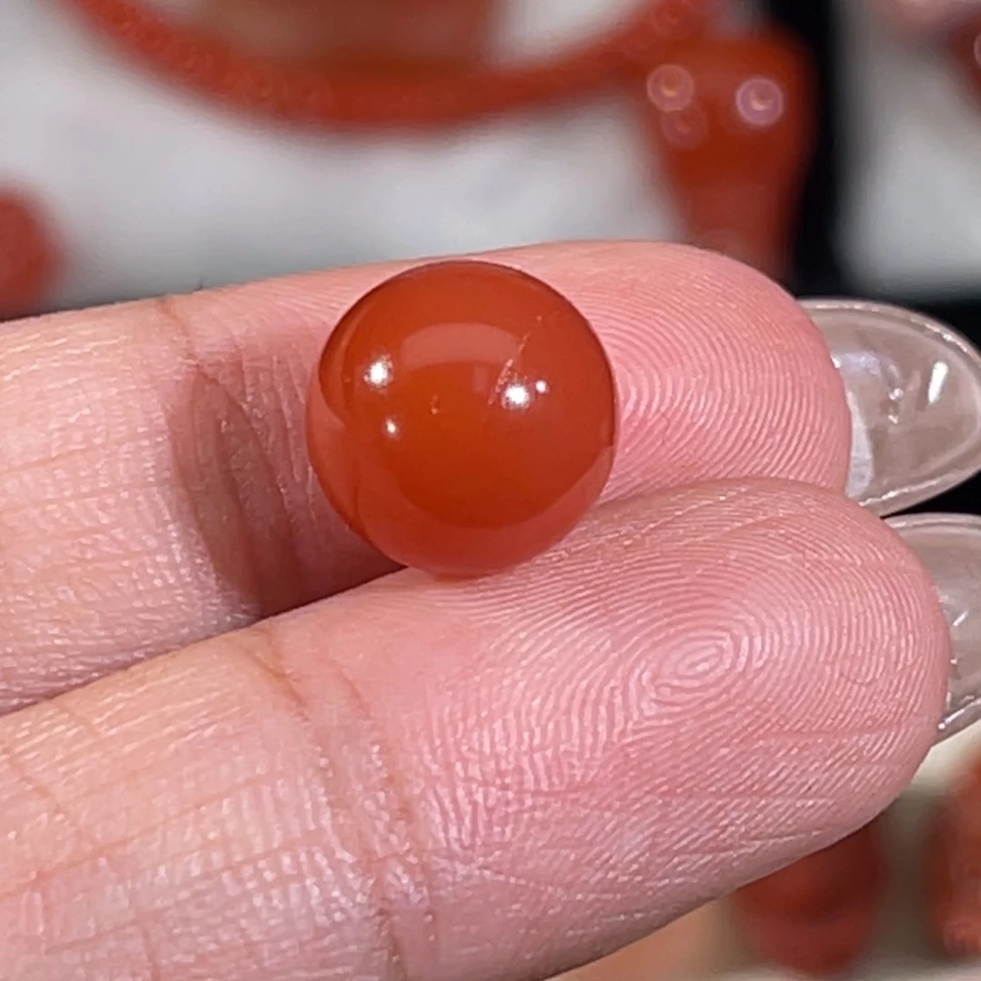 南红玛瑙未镶嵌大黑洞圆珠10mm不退换