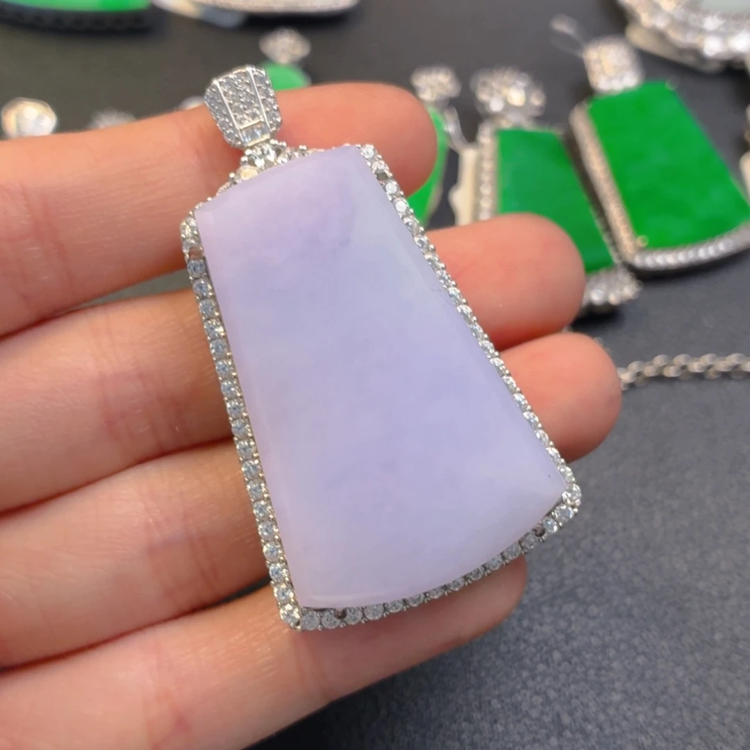 ****室翡翠银S925镶嵌颈饰