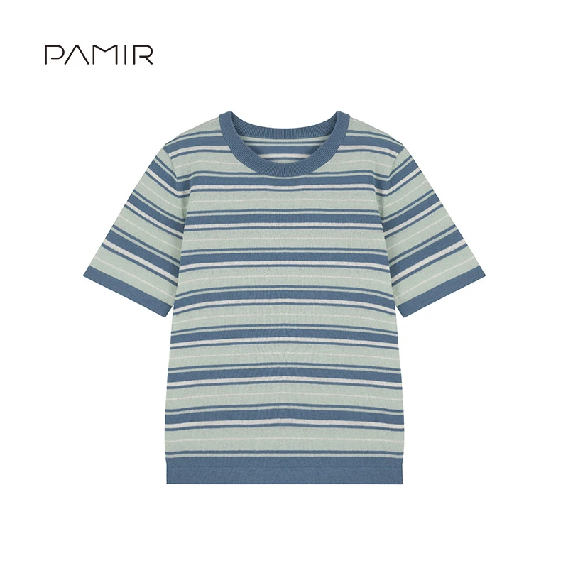 【言选好物】PAMIR春夏新款女圆领亚麻混纺五分袖针织衫 HPZ627