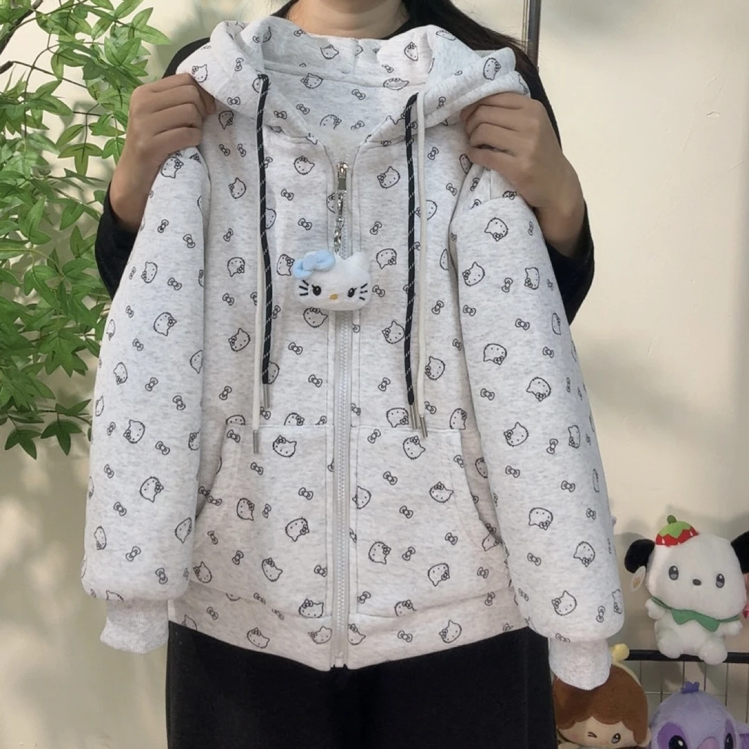 2025年新款女童卡通卫衣棉外套加绒加棉加厚时尚休闲冬季棉外套
