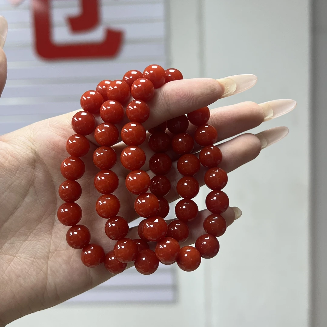 A115精品时尚柿子红单圈手串10mm多样性发一