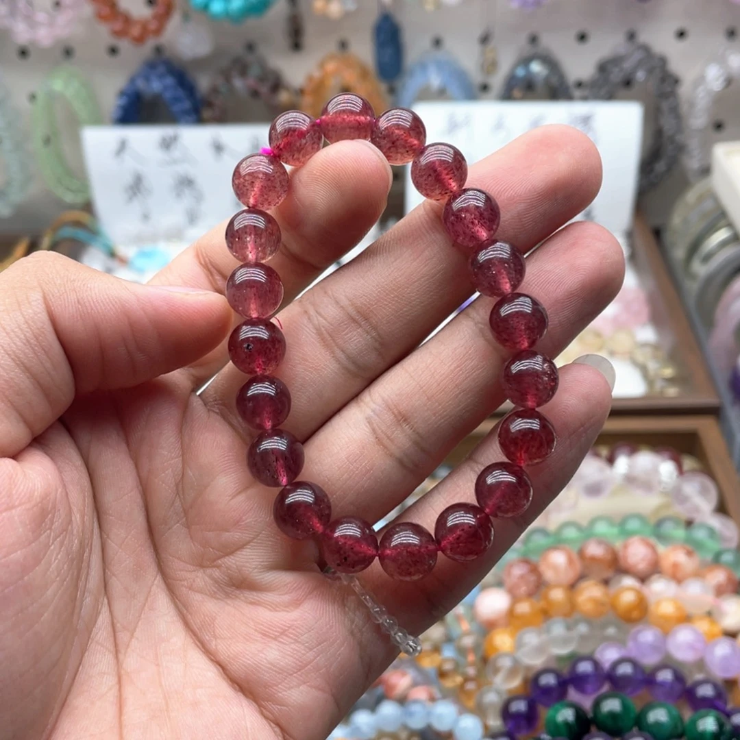 未镶嵌水晶手链9.8咪鸽血红草莓晶