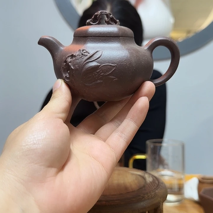 茶壶紫砂六方柿圆1111