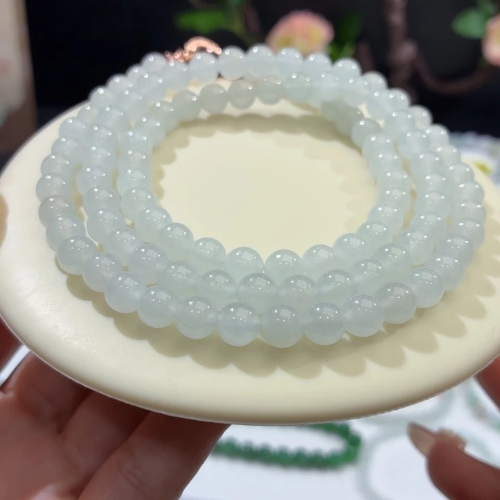 翡翠未镶嵌手链冰胶晴卡7.1