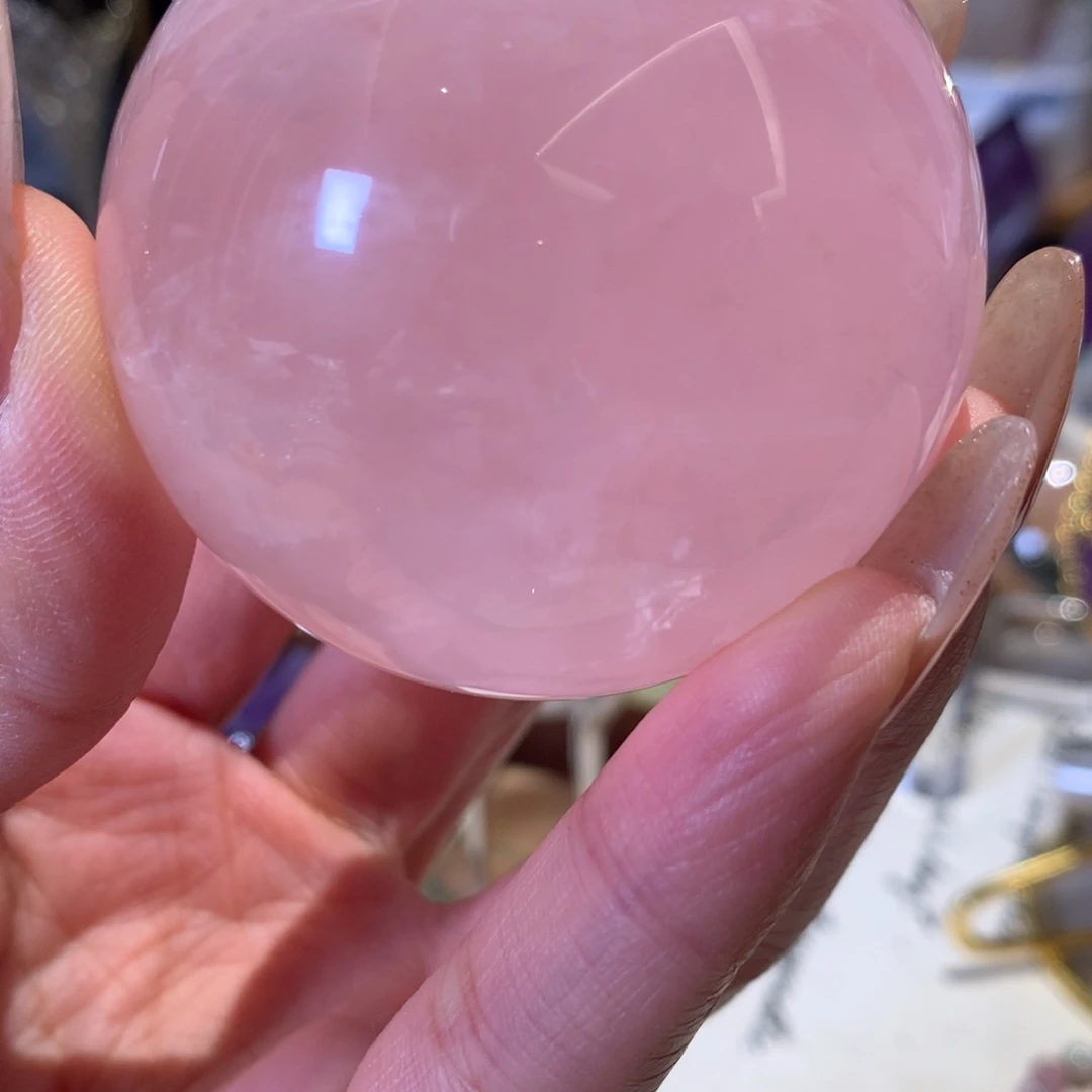 水晶水晶未镶嵌嘟**?粉水晶球