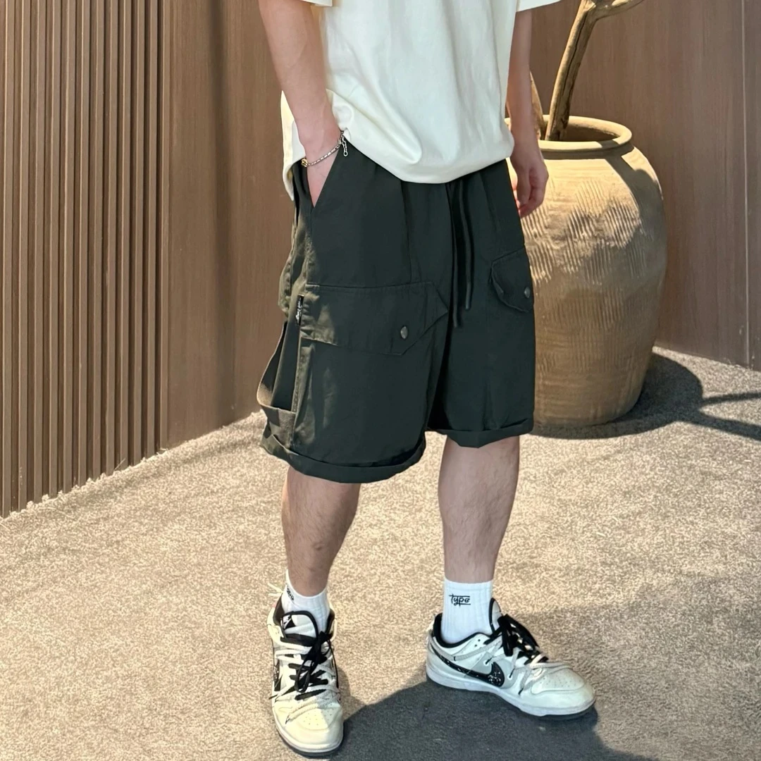 【YMING】夏季薄款男士工装大口袋休闲百搭宽松直筒五分休闲短裤