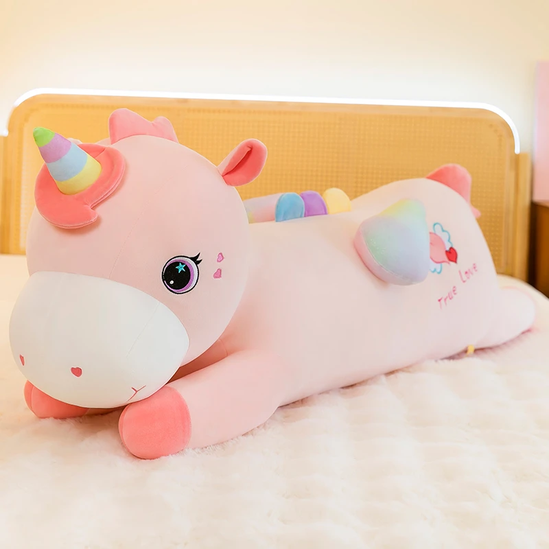新款彩虹独角兽110厘米 毛绒玩具可爱睡觉抱枕玩偶公仔女