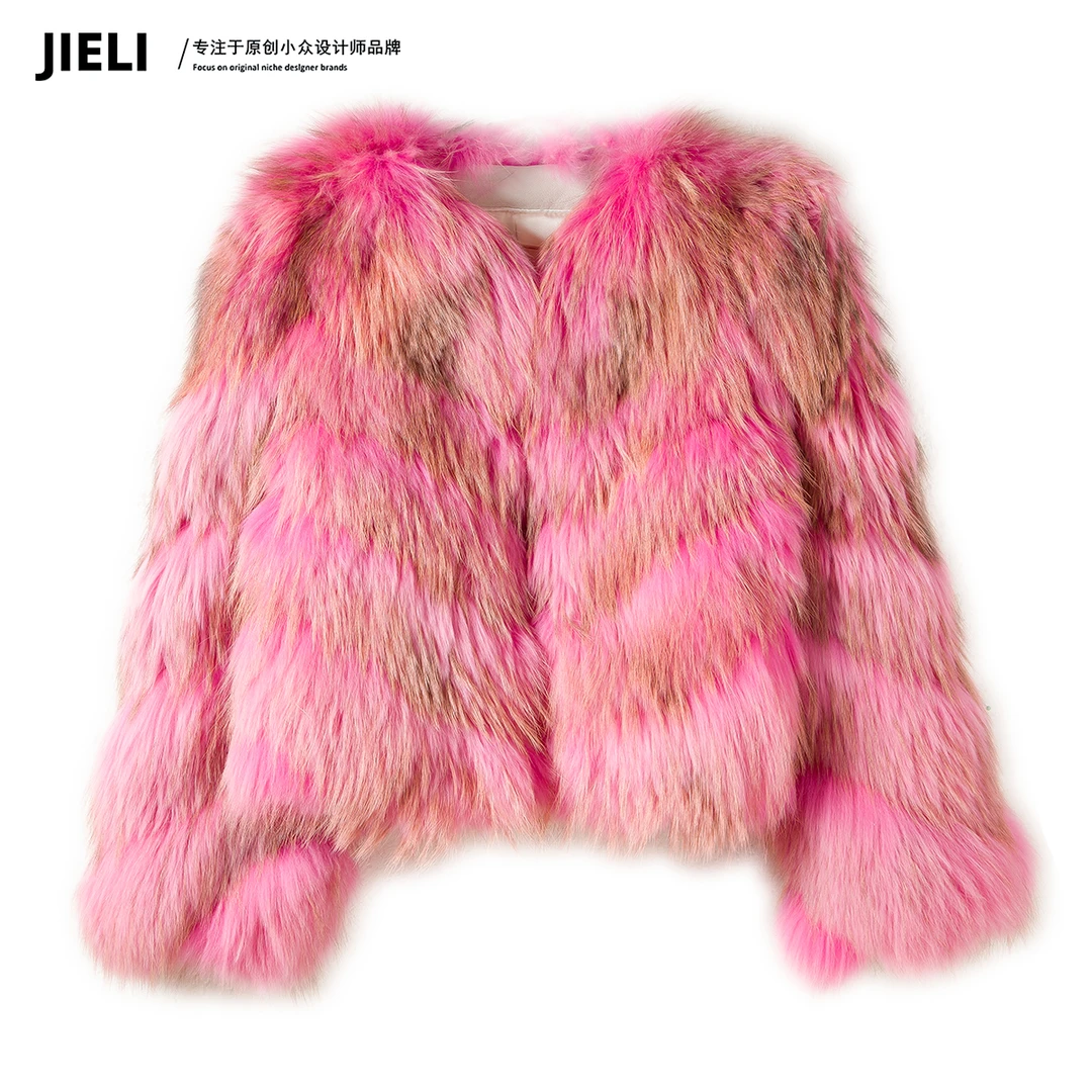 JIE LI/街力设计师高级感手工钉珠宽松外套女W1303