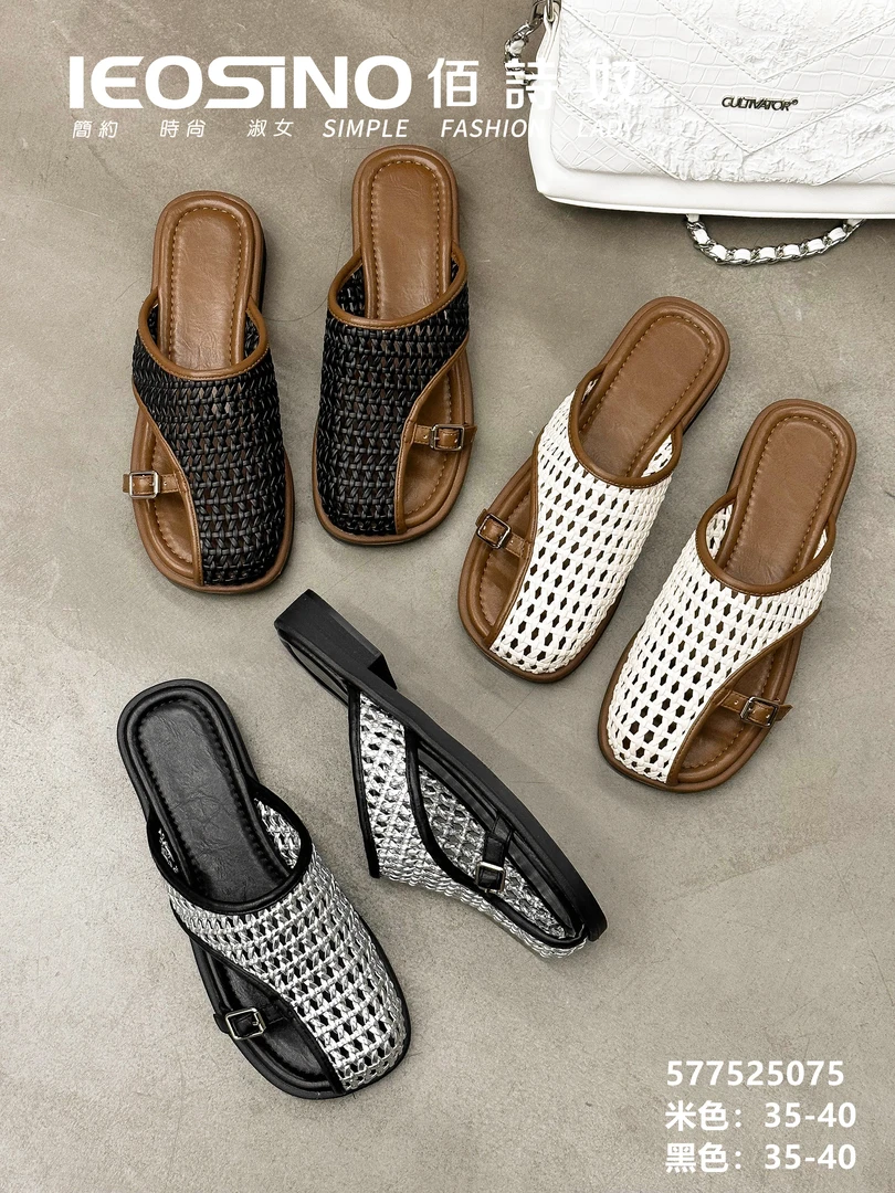 577525075佰诗奴拖鞋女2025新款夏季外穿时尚百搭休闲平底凉拖鞋