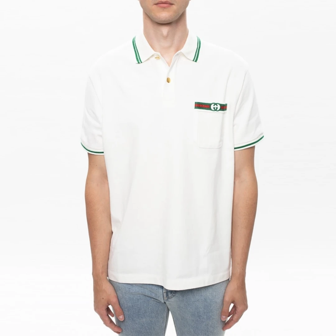 99新 GUCCI/古驰 4052/白色Logo刺绣短袖/M/98新/洗标不清晰