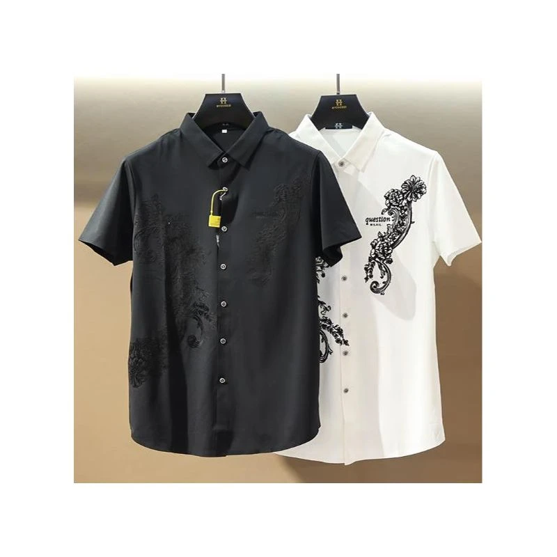 修身男装尾货 夏季款短袖衬衫领T恤1810