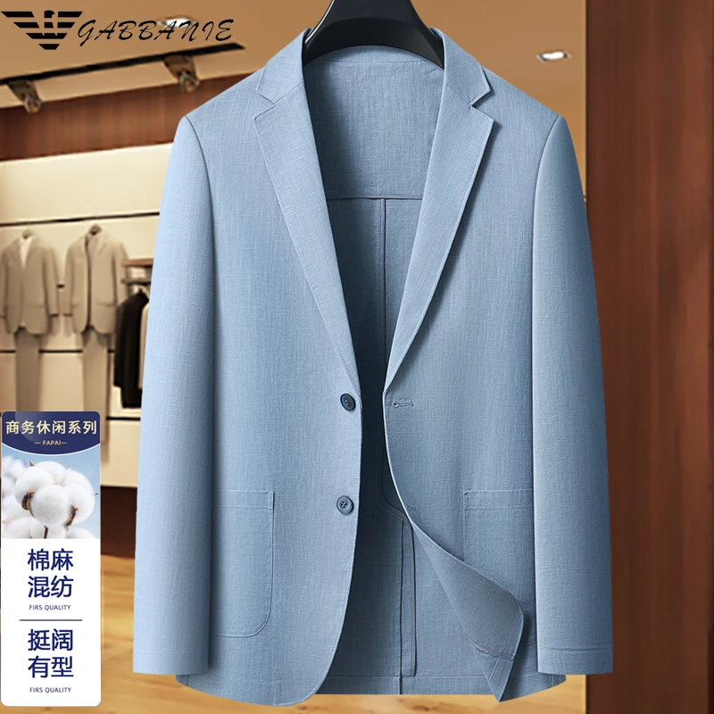 意大利春夏季西装外套男棉冰丝防晒高档气质韩版商务修身薄款西服