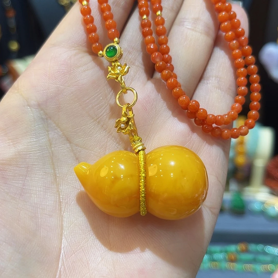 未镶嵌项链蜜蜡葫芦