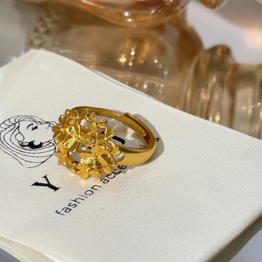 黄铜戒指 胡子小妞  时尚复古戒指250121