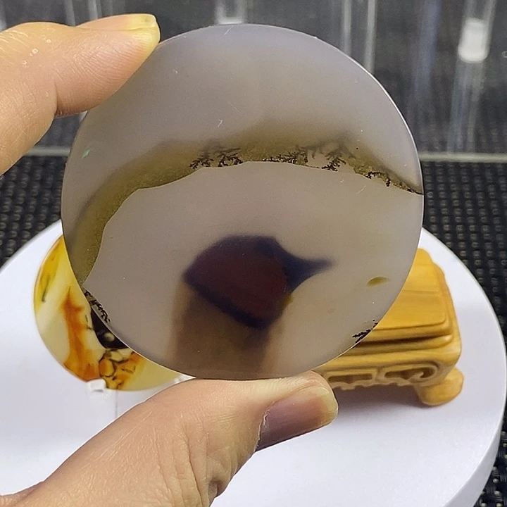 合成碳硅石非金属时尚图纹画面石饰品